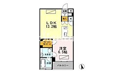 カスタリア目黒長者丸 1LDKの間取図画像
