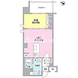 BPRレジデンス三田伊皿子坂 1LDKの間取図画像