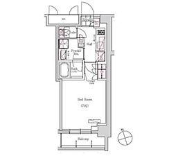 アーバネックス三田 1Kの間取図画像