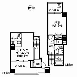 NTPRレジデンス芝浦 1LDKの間取図画像