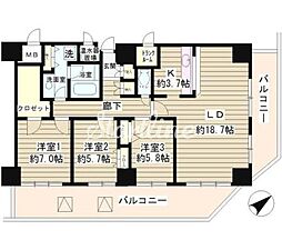 トレステージ目黒 3LDKの間取図画像
