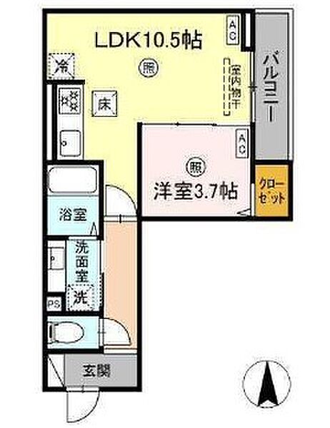 レクシア東尾久 101｜東京都荒川区東尾久３丁目(賃貸アパート1LDK・1階・36.26㎡)の写真 その2