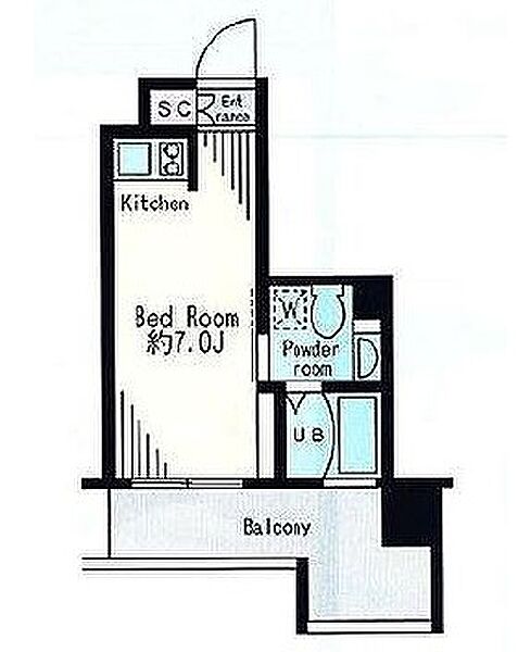 レジディア市谷薬王寺 405｜東京都新宿区市谷薬王寺町(賃貸マンション1R・4階・18.01㎡)の写真 その2