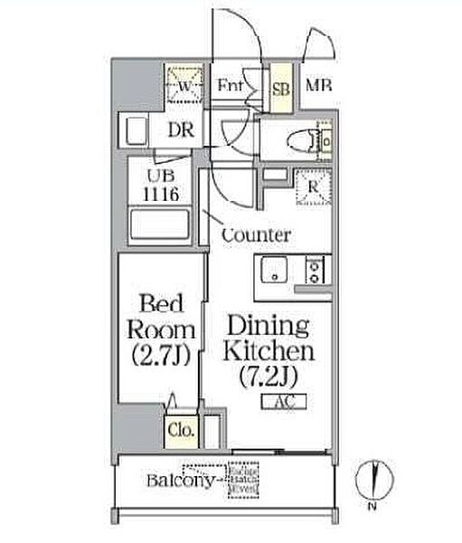 プライムガーデン上野御徒町 202｜東京都台東区台東４丁目(賃貸マンション1DK・2階・26.50㎡)の写真 その2