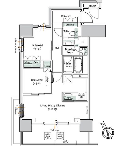 ＯＮＥ　ＲＯＯＦ　ＲＥＳＩＤＥＮＣＥ　ＮＩＳＨＩＮＩＰＰＯＲ 404｜東京都荒川区西日暮里５丁目(賃貸マンション2LDK・4階・51.59㎡)の写真 その2