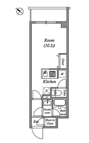 ルネサンスコート新宿余丁町 207｜東京都新宿区余丁町(賃貸マンション1R・2階・25.65㎡)の写真 その2