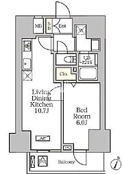 コートレジデンス南大塚 13階1LDKの間取り