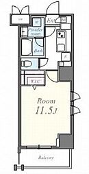 グランドール文京 7階1Kの間取り