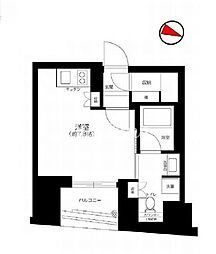 リビオレゾン千代田岩本町ルジェンテ 14階ワンルームの間取り