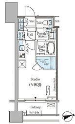 パークアクシス御茶ノ水ヒルトップ ワンルームの間取図画像