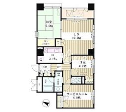 ルミネ本駒込 2SLDKの間取図画像