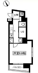 スカイコート後楽園EAST 1Kの間取図画像