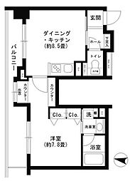 クリオ文京小石川 1DKの間取図画像