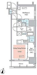 アーバネックス千代田淡路町 2LDKの間取図画像