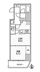オルタナ文京湯島 1LDKの間取図画像