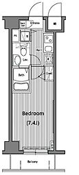 ガラ・グランディ大手町 1Kの間取図画像
