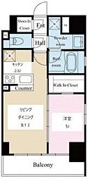 テラス文京本郷 1LDKの間取図画像