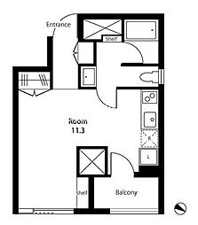 Lindenhaus ワンルームの間取図画像
