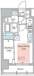 アーバネックス千代田淡路町 1DKの間取図画像
