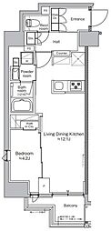 プラウドフラット本郷三丁目 1LDKの間取図画像