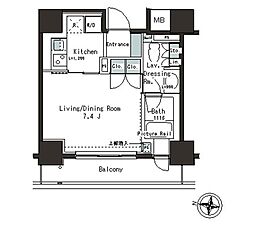 ParkAxis本郷の杜 1Kの間取図画像