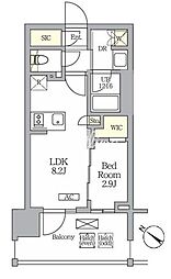 テラス神田猿楽町 1LDKの間取図画像
