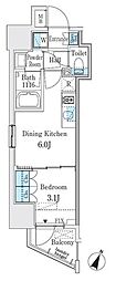 グラシア神保町 1DKの間取図画像