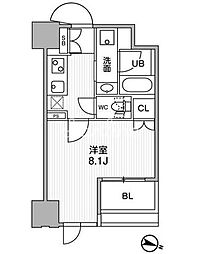 東神田テラスレジデンス 1Kの間取図画像