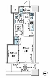 パークアクシス御茶ノ水ヒルトップ 1DKの間取図画像
