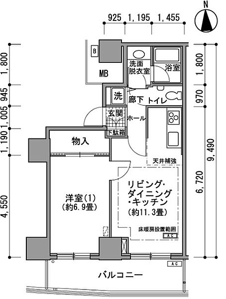 アクティ汐留 3709｜東京都港区海岸１丁目(賃貸マンション1LDK・37階・46.58㎡)の写真 その2