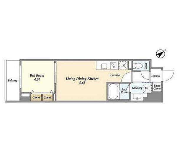 プレール・ドゥーク代々木初台 202｜東京都渋谷区初台２丁目(賃貸マンション1LDK・2階・34.05㎡)の写真 その2