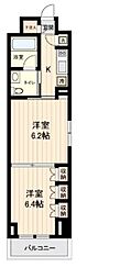 プラティーク清澄白河 6階2Kの間取り
