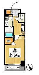 スカイコート両国参番館 6階1Kの間取り