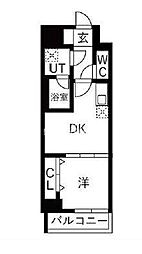 オークランス森下II OAKLANCE森下 1DKの間取図画像