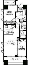 ParkCube日本橋水天宮 2LDKの間取図画像