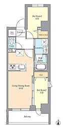 リテラス菊川 2LDKの間取図画像