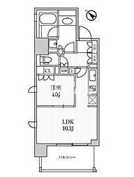 ディームス日本橋水天宮 1LDKの間取図画像