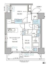 パークアクシス住吉ガーデンスクエア 2LDKの間取図画像