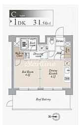 オーキッドレジデンス住吉 1DKの間取図画像