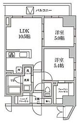 RESIDIA日本橋馬喰町2 2LDKの間取図画像