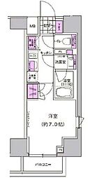 プレジリア東日本橋 1Kの間取図画像