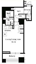 パークアクシス日本橋ステージ ワンルームの間取図画像