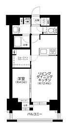 アスコットパーク日本橋浜町BISIKI 1LDKの間取図画像