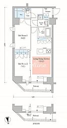 アーバネックス日本橋馬喰町 2LDKの間取図画像