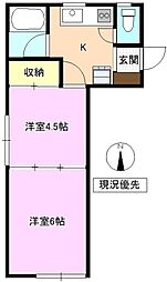 コーポ天竺 2Kの間取図画像