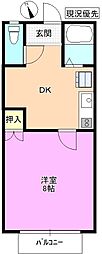 コーポ花園 1階1DKの間取り