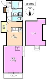 ミレニアム常入 3階1Kの間取り