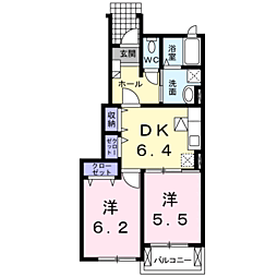 ホクトB 2DKの間取図画像