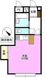 天神クレスト ワンルームの間取図画像