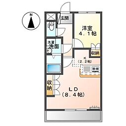 クレストール 1LDKの間取図画像